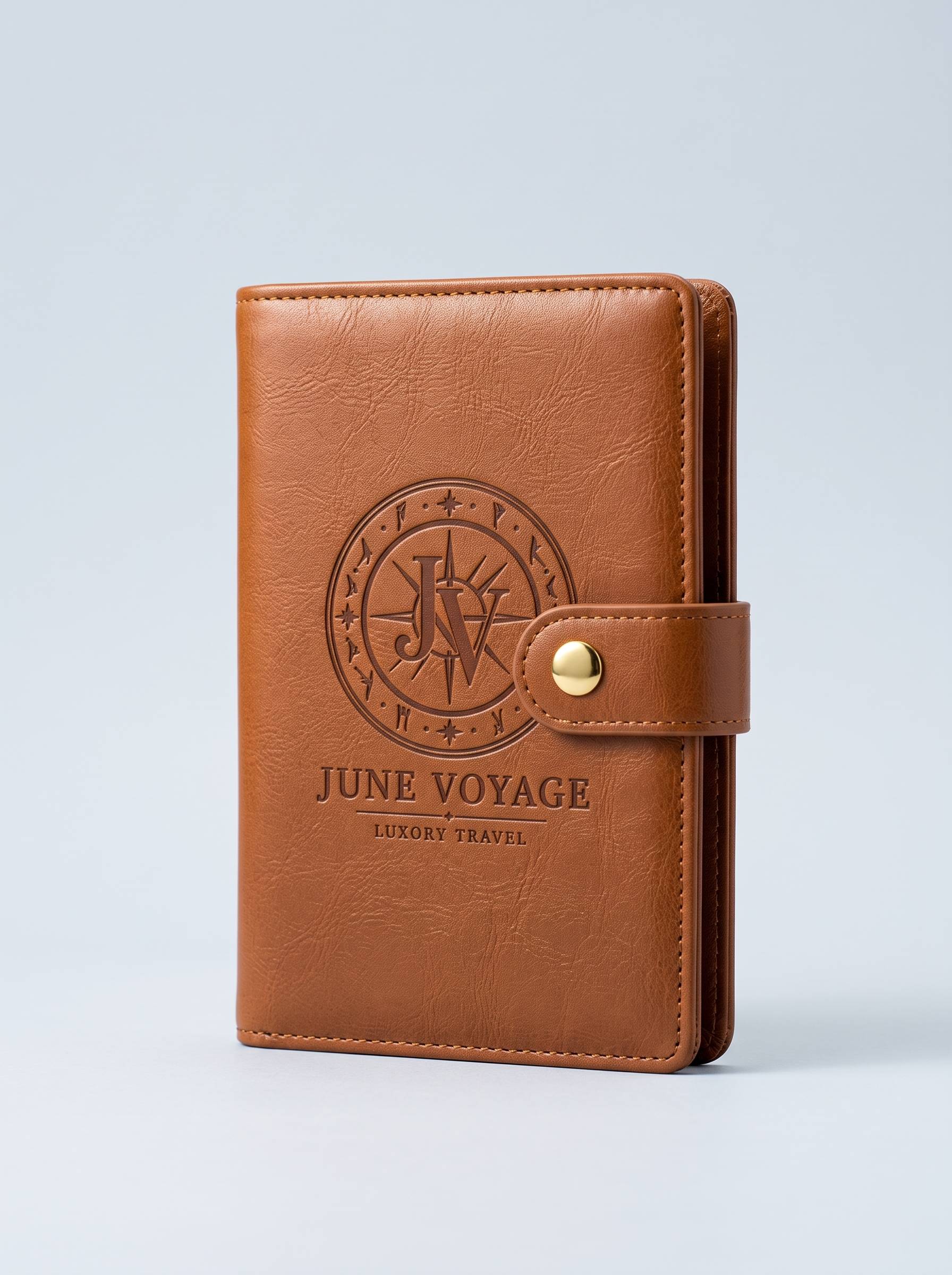 The Voyager RFID Passport Wallet in cognac leather