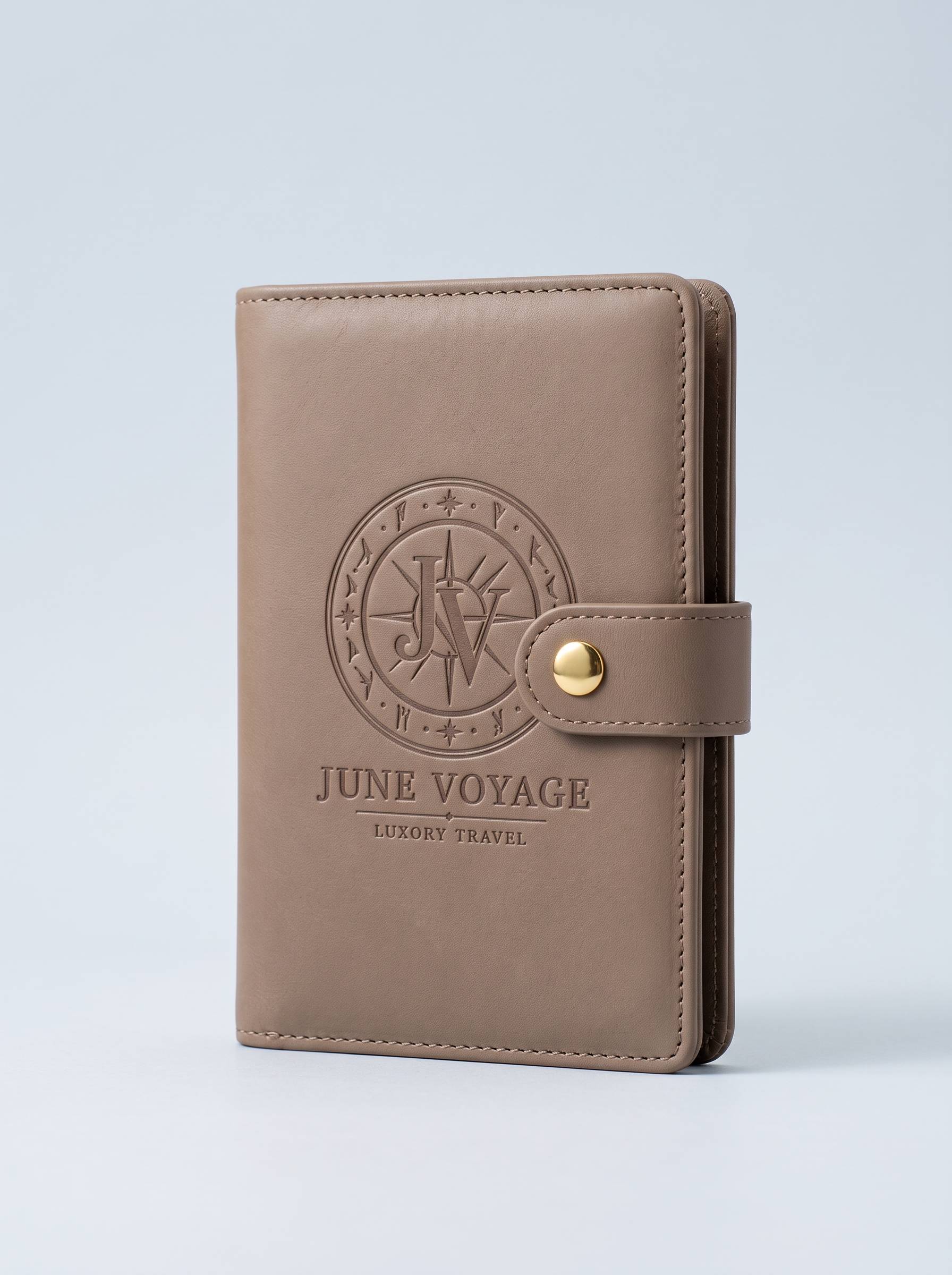 The Voyager RFID Passport Wallet in taupe leather